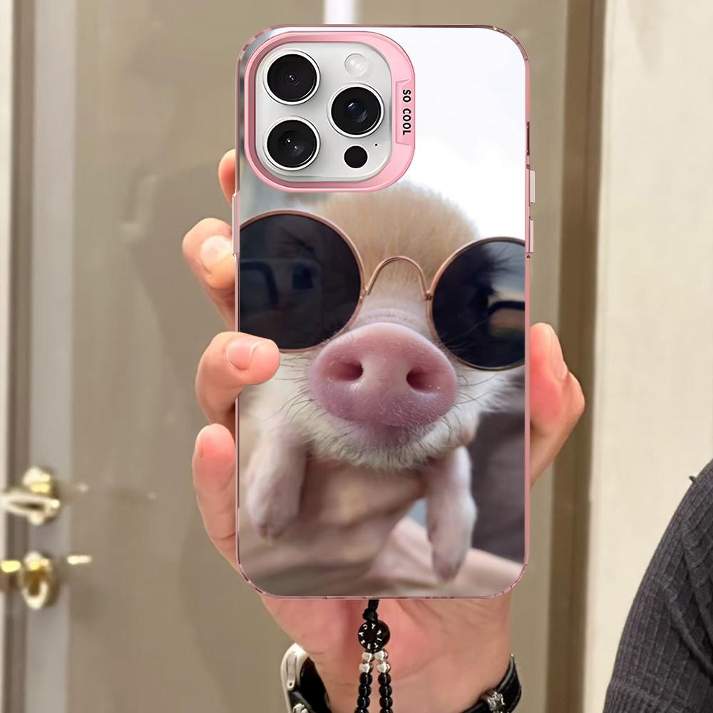 

Милий маленький рожевий свинка Чохол для телефону Для iPhone 16 15 14 13 12 11 Pro Max X XR XSMAX Матовий Ударостійкий Задній чохол iPhone 13