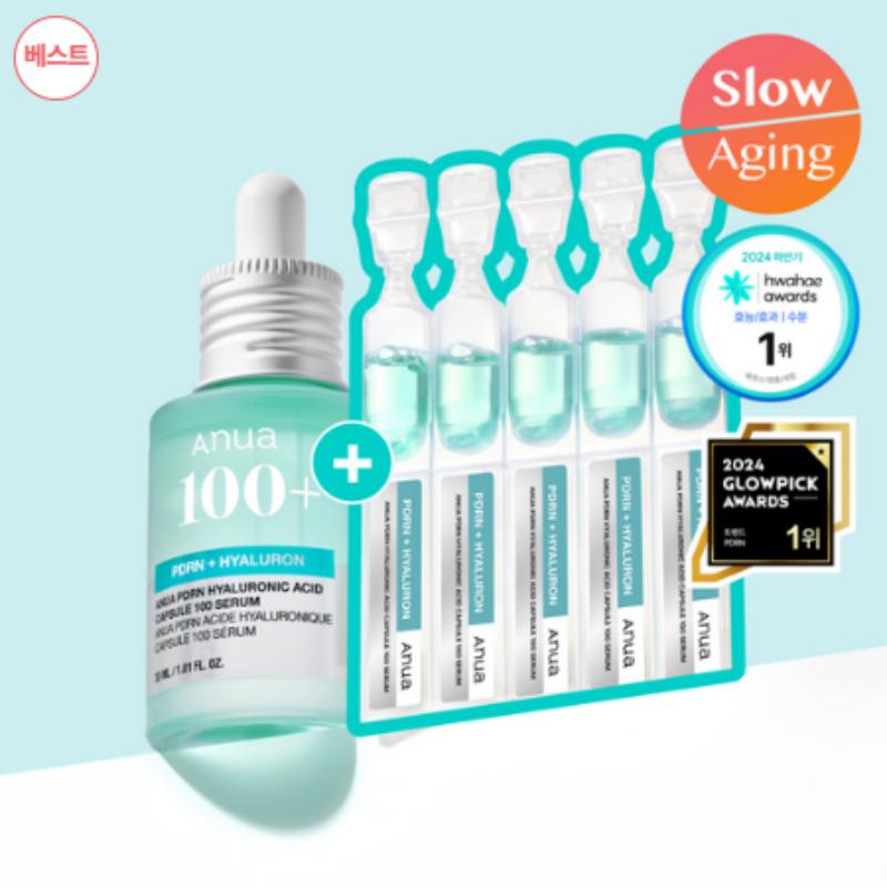 Anua PRN Hyaluronic Acid Capsule 100 Serum 30ml Set (+ 1ml*5ea)