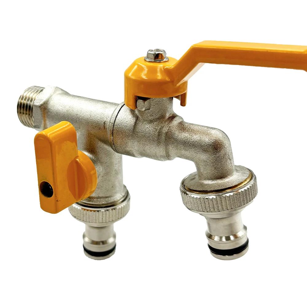 Garden Hose Brass Faucet Adapter 1/2" - Suitable for IBC Tanks, Irrigation Fittings, Reliable Ball Valve Replacement Accessories
