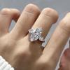 Zhuozhifan Women's S925 Sterling Silver Oval Cut Stone Two-Tone Gold and Silver Ring - Fashionable High-End Style