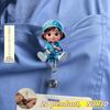 2D Flat Acrylic Blue Uniform Nurse Retractable Badge Reel,Tough ID Tag Clip Perfect For Medical Students And Clinical Medical Practitioners Daily Work