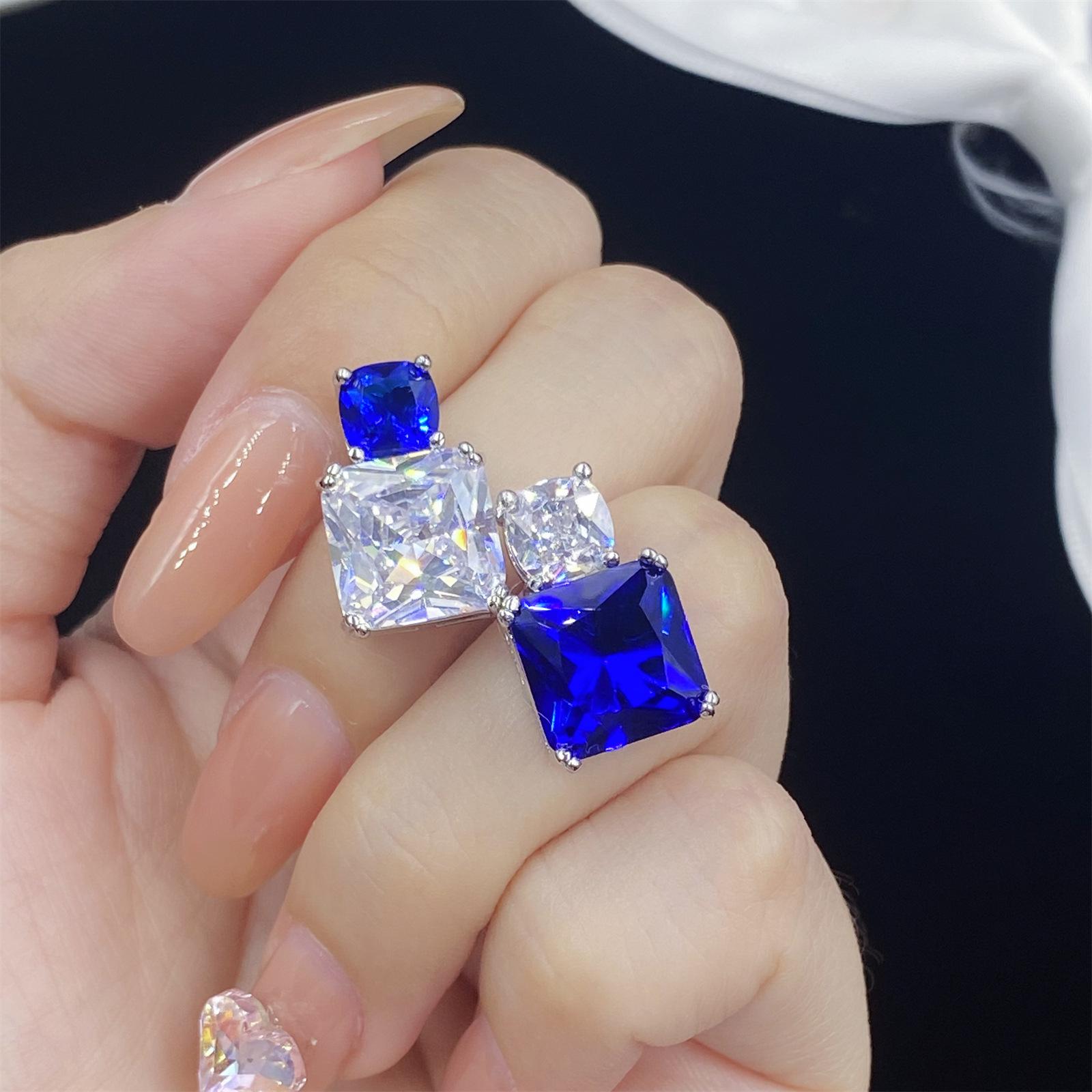 

BELLA BOX Новые минималистичные серьги-подвески с имитацией сапфира, подходящие для повседневной женской вечеринки, модные украшения синий