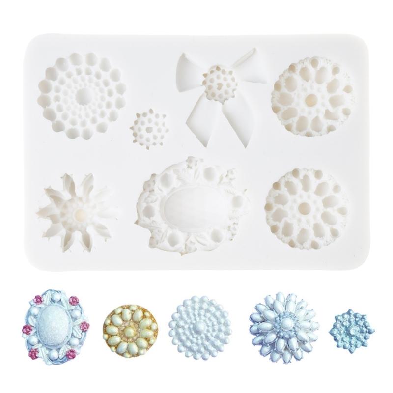 3D Jewelry Shape Silicone Rubber Flexible Food Safe Mould Clay Resin Ceramics Candy Fondant Candy Chocolate Soap Mould