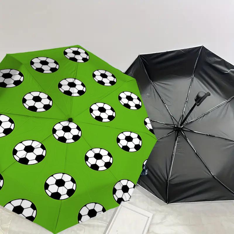 1PC Soccer Ball footballAutomatic Open/Close Umbrella with Windproof, 8-Rib Sturdy Canopy, Durable Ribs, Fashionable Design, Outdoor Accessory, Fun Pr