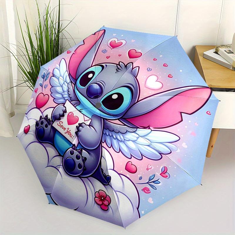 

Angel Stitch Love Letter Themed Automatic opening and closing folding umbrella, 8 rib windproof, compact travel design, suitable for all occ