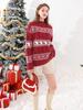 Wish Women'S Autumn And Winter Christmas New Knitted Sweater Women'S Jacquard Loose Knitted Long-Sleeved Top