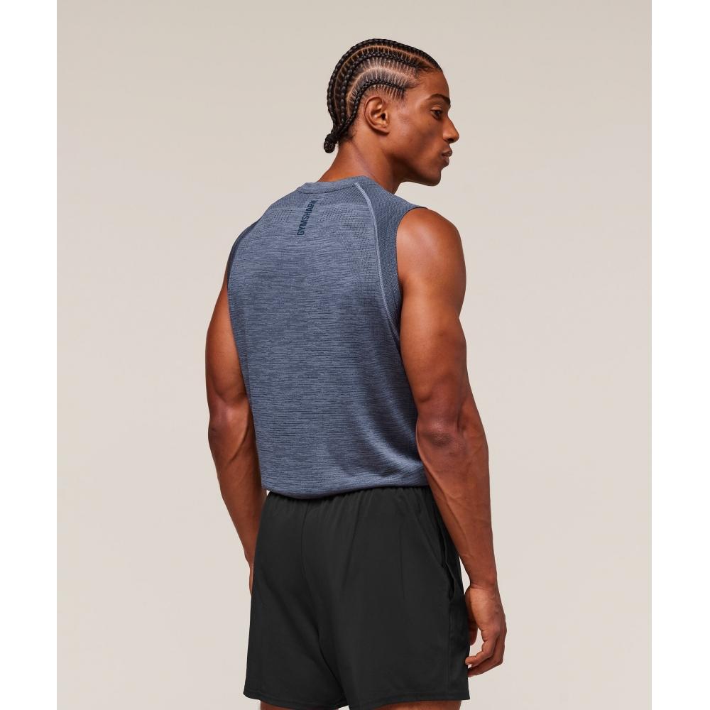 Gymshark Versatile Seamless Tank Iron Blue Navy A3b2v Uc8n