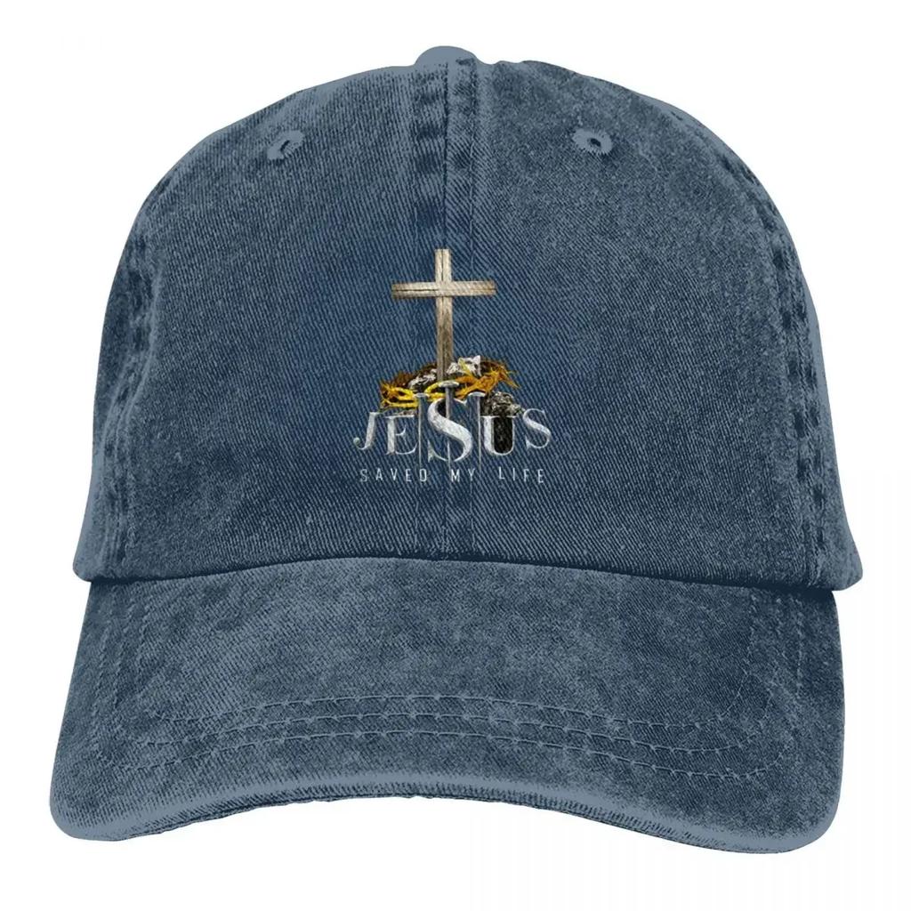 Jesus Saved My Life Denim Baseball Cap Outdoor Sports Hip Hop Hats Spring Sun Visor FeUnisex Unisex Casual Custom DIY Baseball Caps