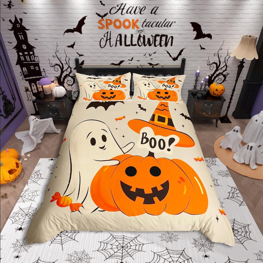 

Одеяло Homewish Тема Праздника Призраков Хэллоуина Для Подростков Комплект Постельного БельяЖуткий Декор Животных Comforter (quilt)-EU Single(135*200cm)3pcs