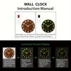 12 Inch Wooden Wall Clock Round Glow-in-The-Dark Silent Clocks Luminous Wall Clock for Living Room Bedroom Office Study Decors