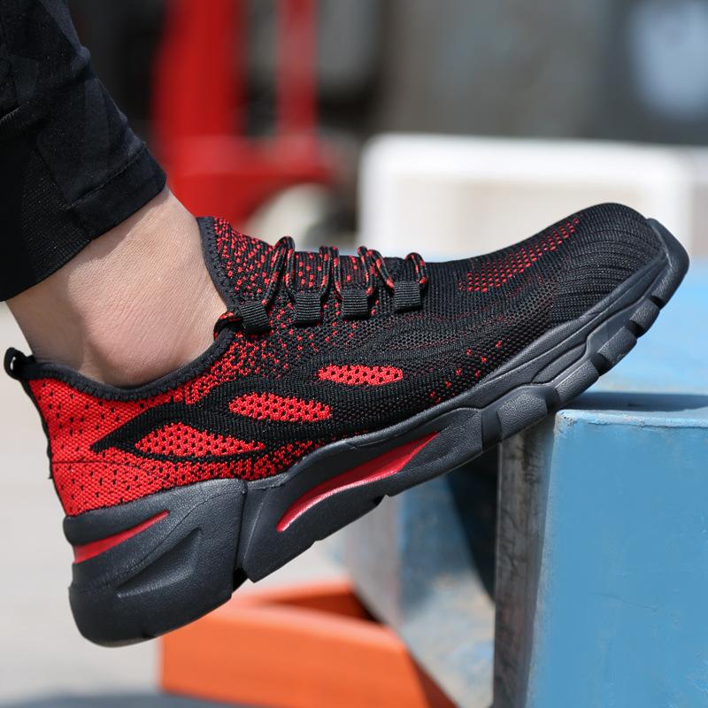 Big Size Mens Casual Breathable Steel Toe Covers Work Safety Shoes Summer Worker Sneakers Security Boots Protect Footwear Safe