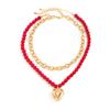 Collana Cuore di Perle High-End Americano Europeo con Acrilico e Chiusura OT