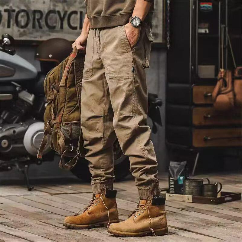 Overalls Men's Spring and Autumn Outdoor Sports Pants Tie Feet Loose High Street Popular Men's Casual Pants