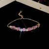 High-End Zircon Floral Heart Bracelet - Luxurious Sparkle for Women