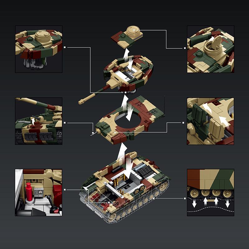 PANZER IV H Tank Model Set Handmade DIY Series MOC Assembly Toy DIY Combined Model Assembly Building Blocks Toys Birthday Gift