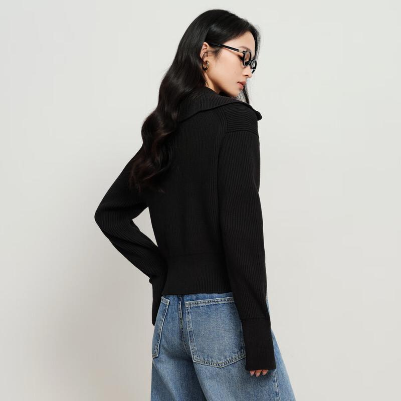 Elva' Island Women's Slim Fit Double Zip Long Sleeve Knit Cardigan