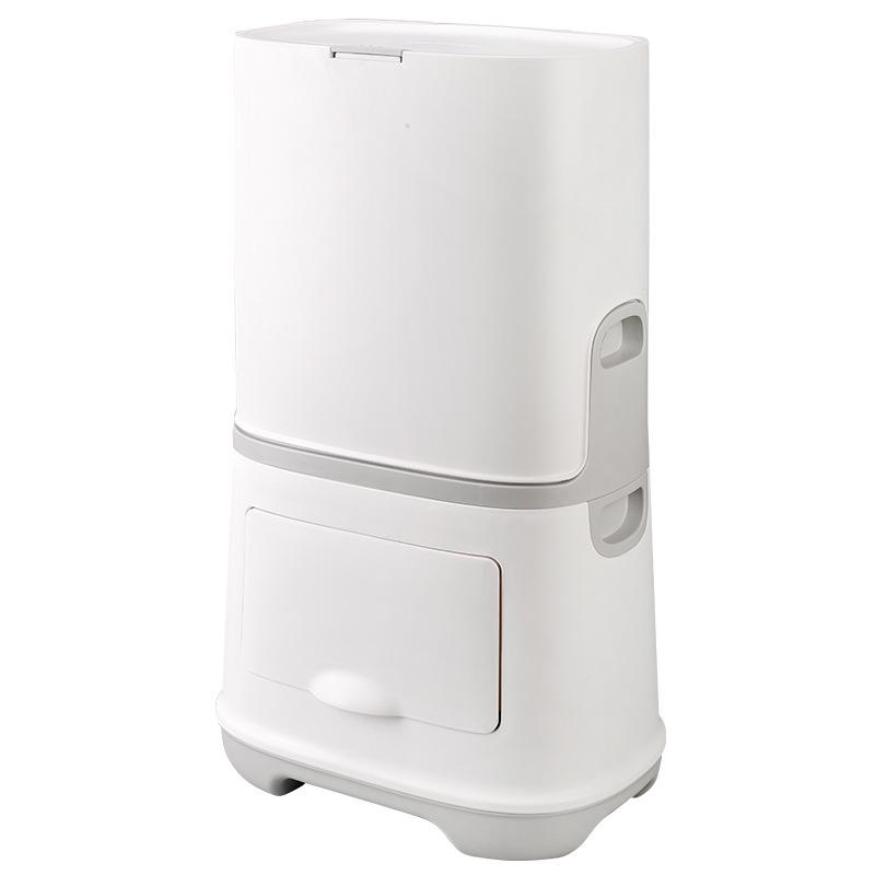 21L Japanese-Style Press-Top Sorting Trash Can for Kitchen and Bathroom белый