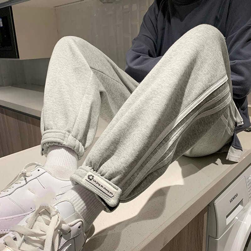 

Мужские спортивные штаны Спортивные повседневные брюки Свободные универсальные брюки Брюки на шнуровке L белый