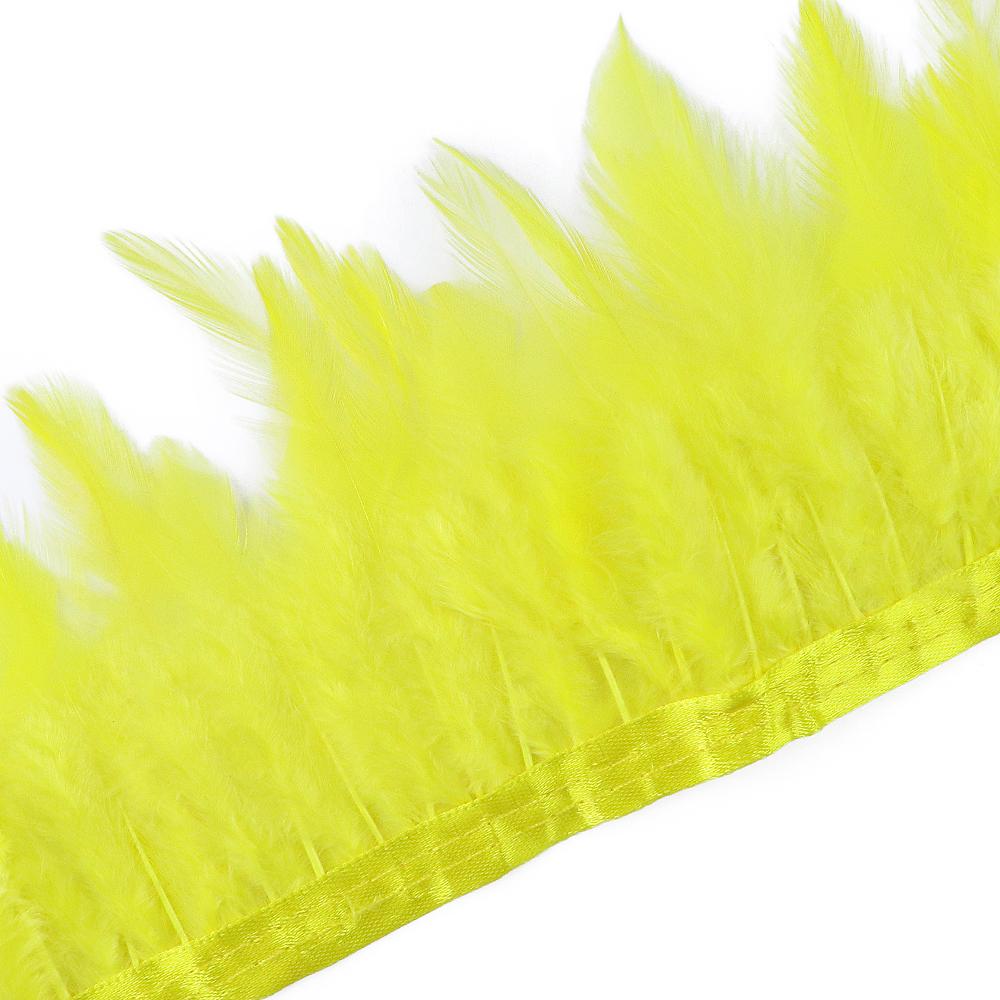 10Meter Black Saddle Rooster Hackle Feather Trim 10-15cm Cock Fringe Halloween Cosplay Dress Decor Pheasant Plume Selvage Crafts