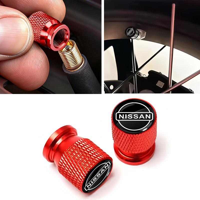 ABP3 Car Wheel Tire Valve Caps Air Stem Covers Accessories For Nissan Qashqai X J10 J11 Trail Tiida Teana Skyline Juke X-trail Almera