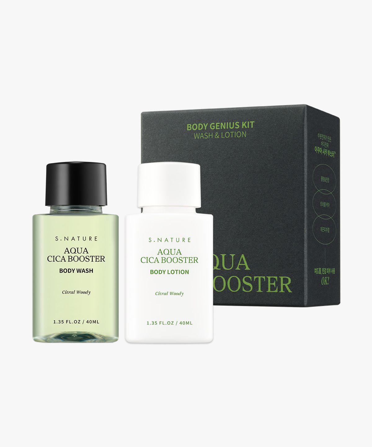 Aqua Cica Booster Body Genius Kit (Wash 40ml + Lotion 40ml)