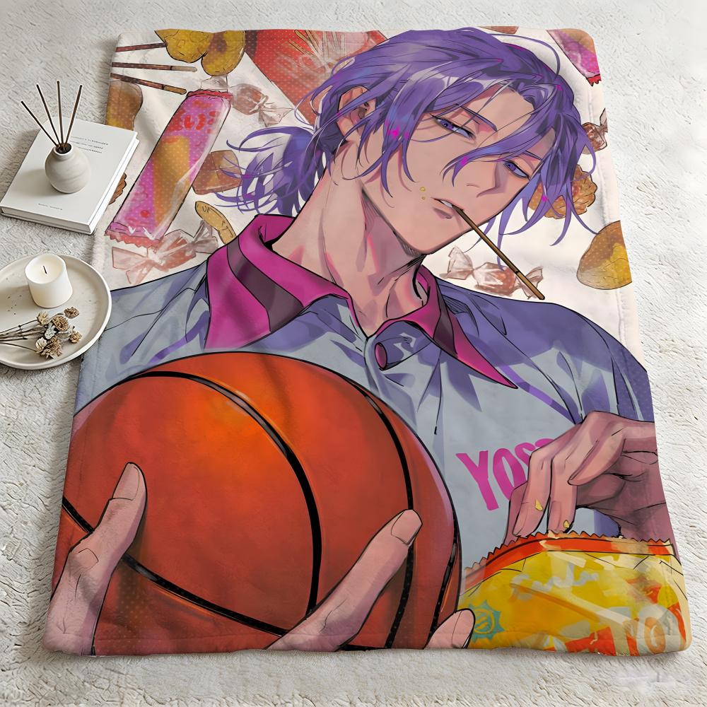Anime KKuroko No Baskett Throw Warm Soft Flannel Blanket Multiuse for Sofa Bed Camping Travel Nap