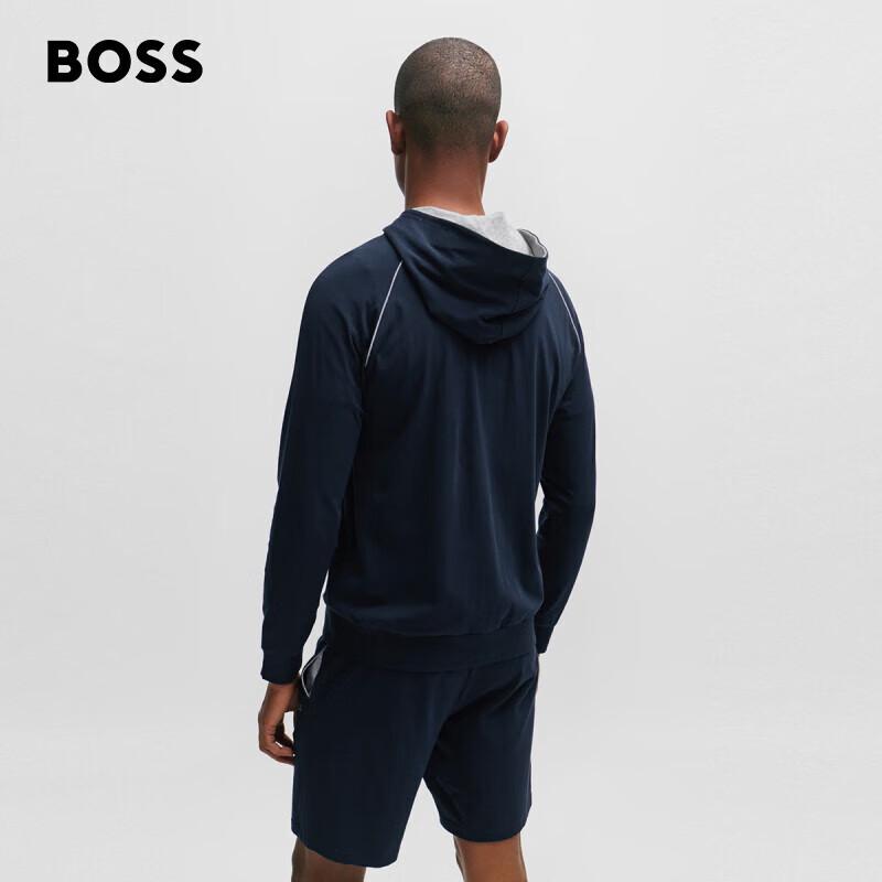 

BOSS Men s Stretch Cotton Full-Zip Hoodie M