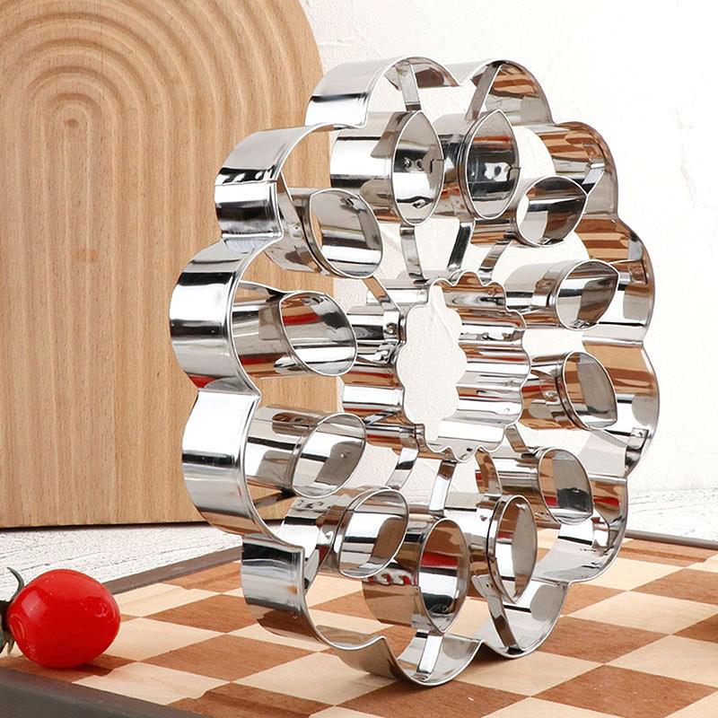 Large Size Sunflower Shape Pie Crust Cutter Stainless Steel Pastry Molds Cookie Biscuit Stamp Cake Decorating Tools