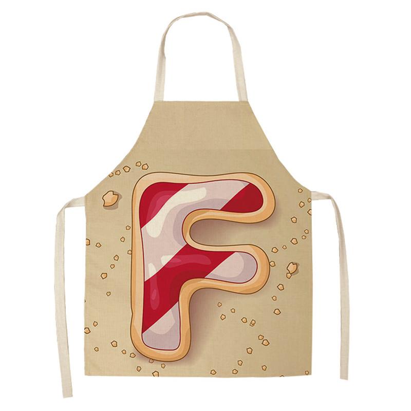 Avental de cozinha com estampa de alfabeto, avental sem mangas de linho para crianças, para cozinhar, churrasco, ferramentas de limpeza doméstica, 47x38cm, 68x55cm