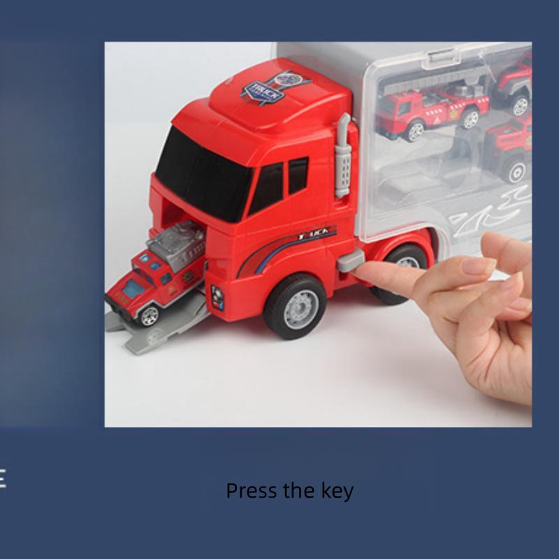 Alloy Children's Storage Container Car Alloy Return Car Simulation Fire Truck Engineering Vehicle Police Truck Engineering Vehicle