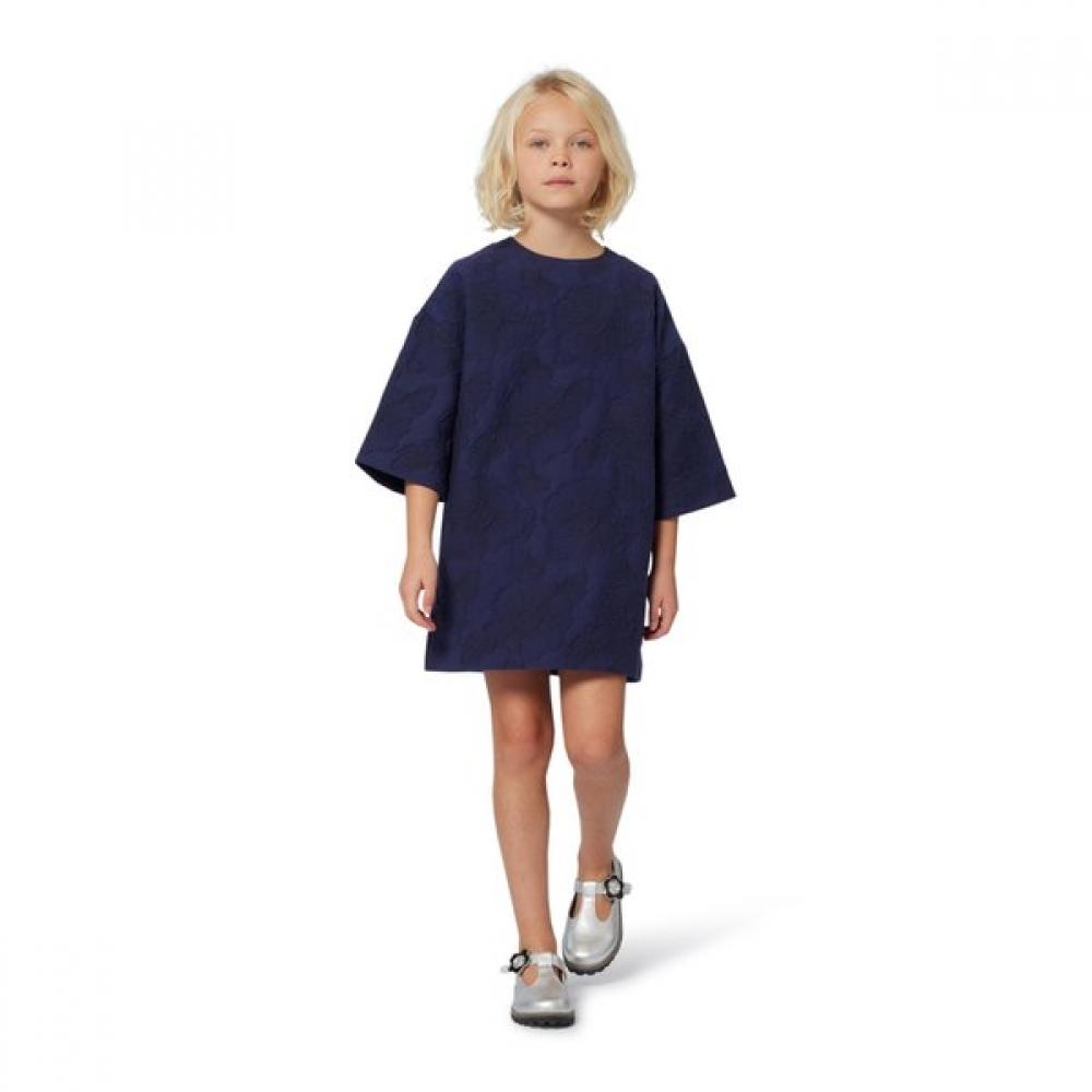 Kenzo Kids 3 4 Sleeve Flower Dress 25fw Z256ago411 navy/12Age_152CM