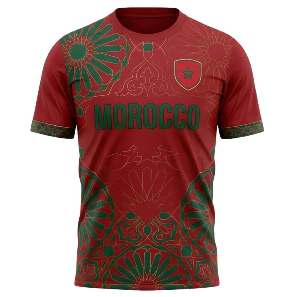 Summer New Morocco Germany Netherlands Carlos Commemorative Football Sports T-shirt Men's Training Fitness Short Sleeved T-shirt