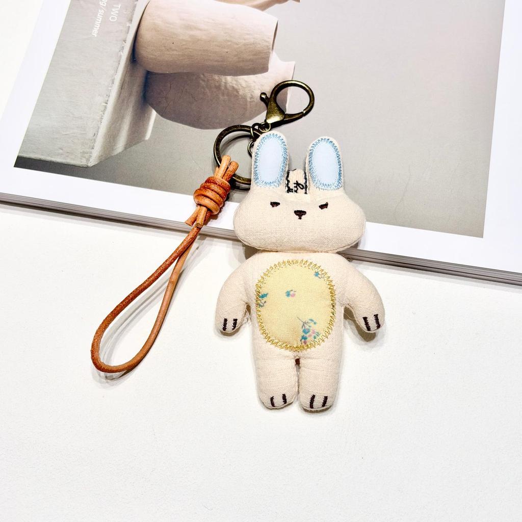 Handmade Korean Fabric Cartoon Animal Keychain Pendant
