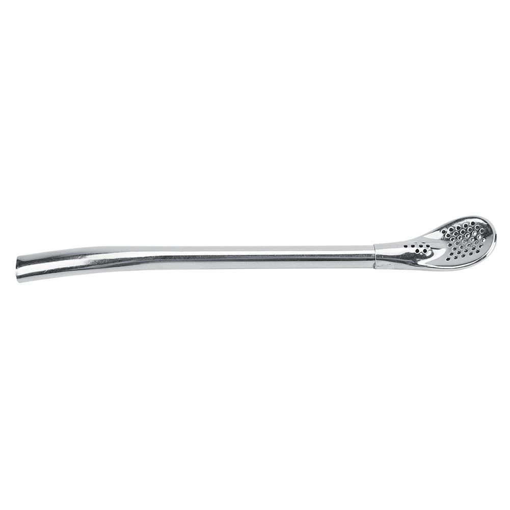Stainless Steel Metal Drinking Straw Spoon Resuable Washable Cocktail Spoons L