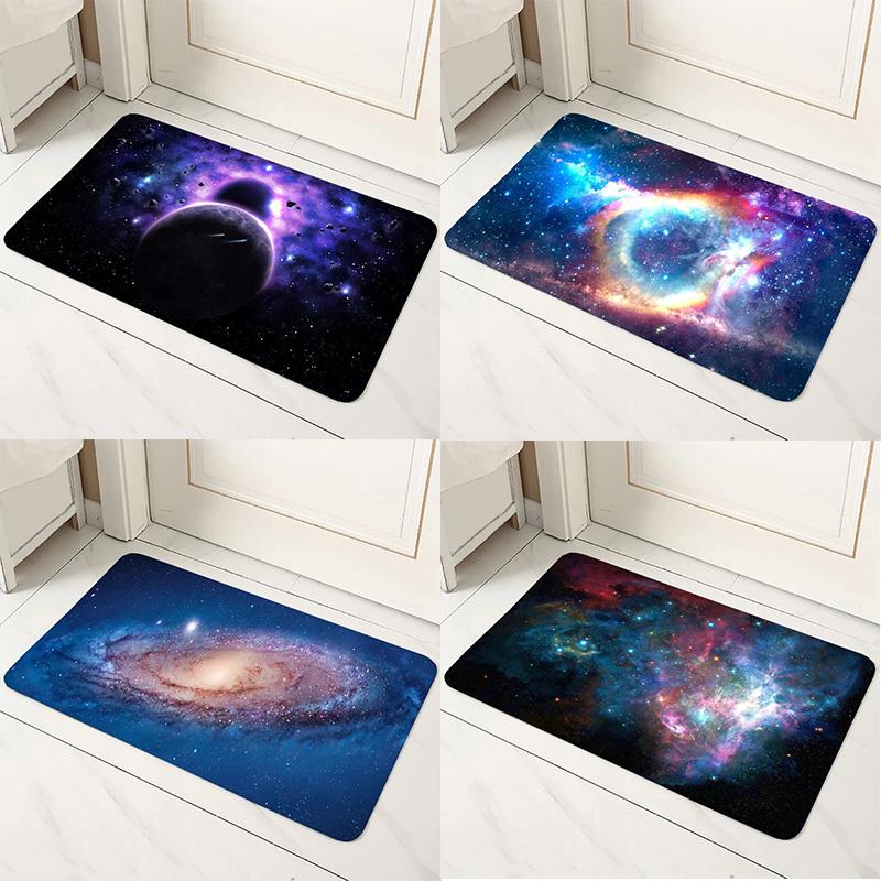 Milky Way Starry Sky Pattern Door Front Mat Decoration Home Bathroom Floor Mat