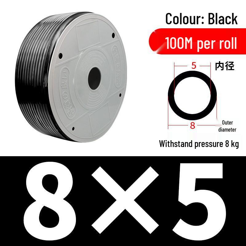 Pressure-Resistant Explosion-Proof PU Air Hose - Flexible, High-Pressure Air Pump Compressor Hose, Transparent Pneumatic, 6MM/12MM.