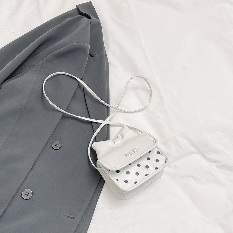 

Today s popular bow exquisite mini square bag polka dot printing fashionable and beautiful shoulder messenger bag білий