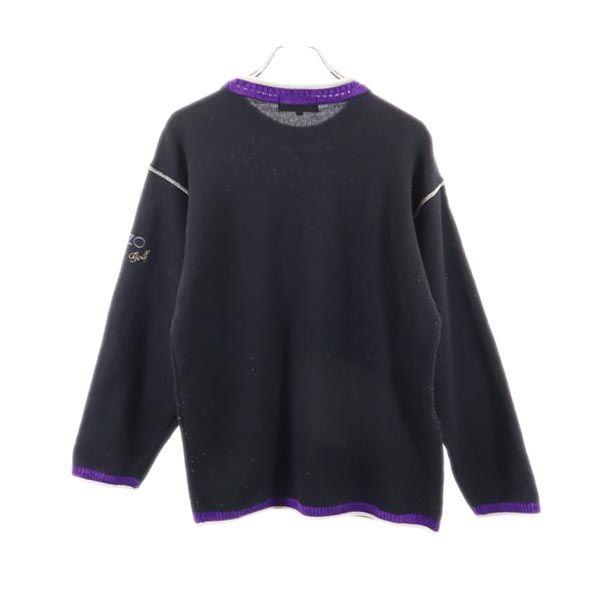 KENZO 90s Old Wool Blend golf Long sleeve sweater 2 Black series Men's Used