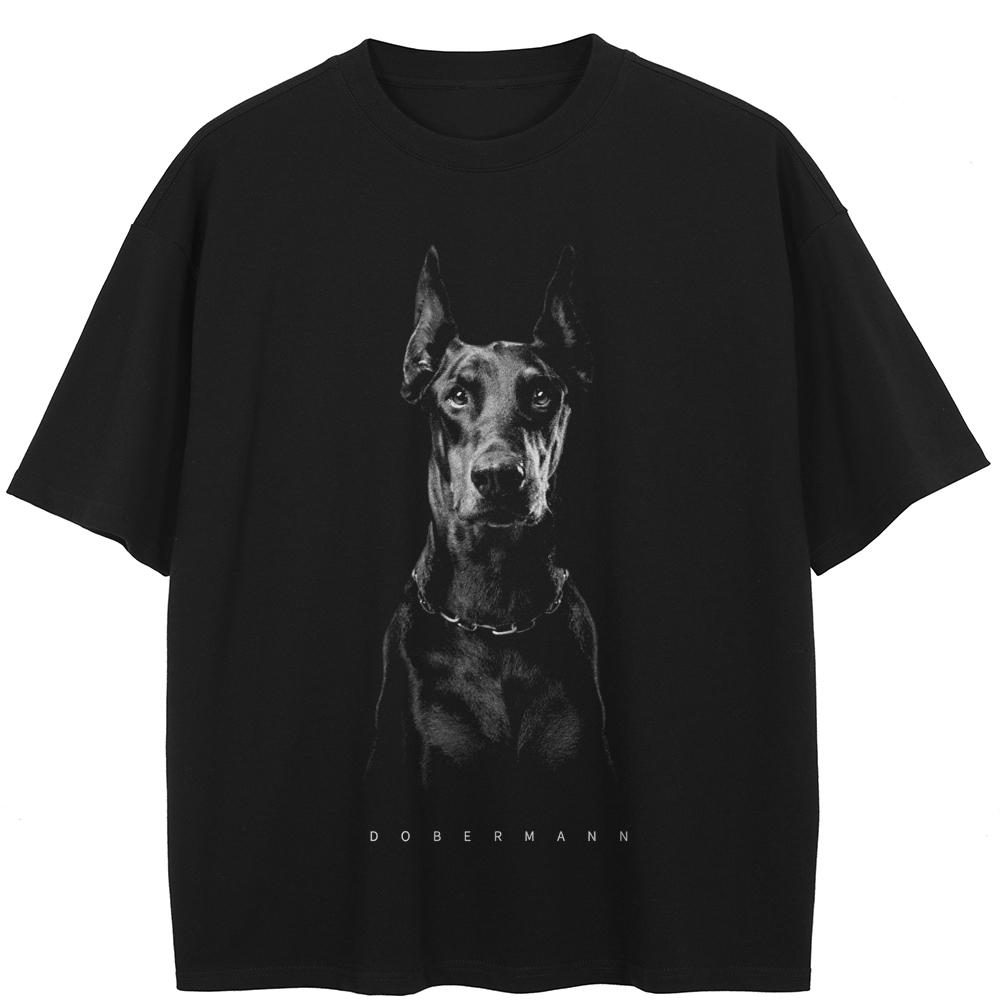 

Вулична футболка з зображенням собаки, бавовняна прана чорна футболка унісекс, топи, футболки влітку з короткими рукавами XXL чорний