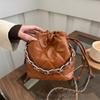 Internet Celebrity Fashion Texture Mini Chain Small Bag Women's 2025 Spring New Versatile Ins Messenger Bag Bucket Bag
