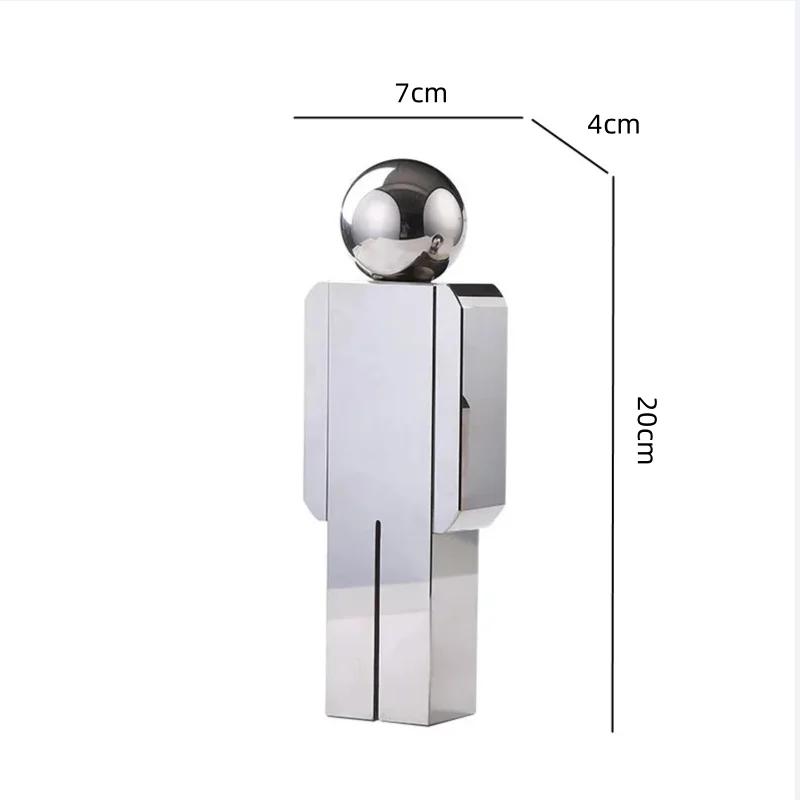 Crystal Man Statue Transparent Figure Sculpture Glass Handicraft Ornaments Cartoon Character Figures Home Decor Accessories