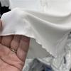 T-shirt z krótkim rękawem w stylu europejskim, damski, letni, nowy, z wysokim stanem, z elastyczną dolną częścią koszuli