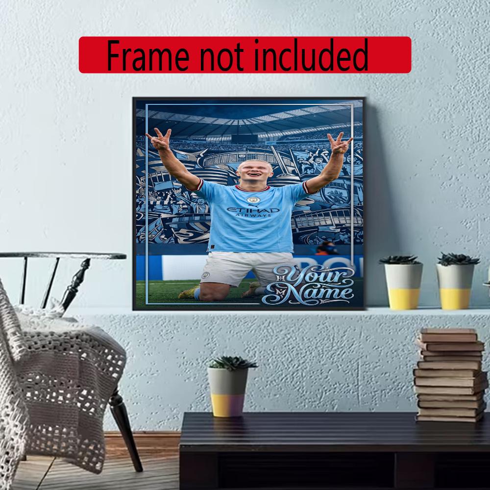 Haaland Customize Your Name Diamond Painting Round Diamond Diy Frameless Holiday Artwork Suitable For Home Office Wall Decoration