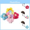Cute Pet Wig Kit Featuring Brown Bob Hair And Colorful Floral Hair Clips Ideal For Dogs And Cats