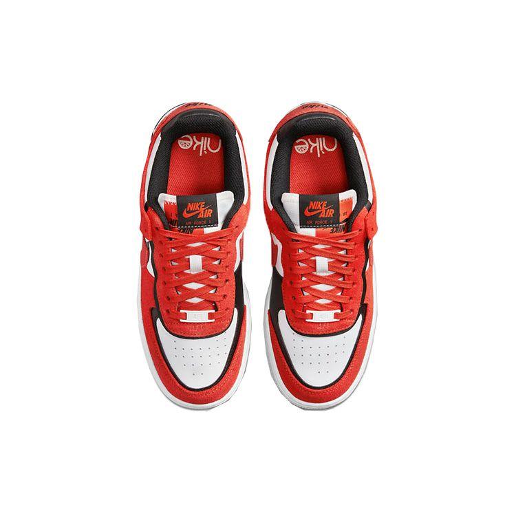 Nike Air Force 1 Shadow Leder mit Rissmuster - Rush Orange Damen-Sneaker Guava-Ice Weiß Schwarz DQ8586-800