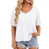 Women's V-Neck Short Sleeve Top Loose T-shirt