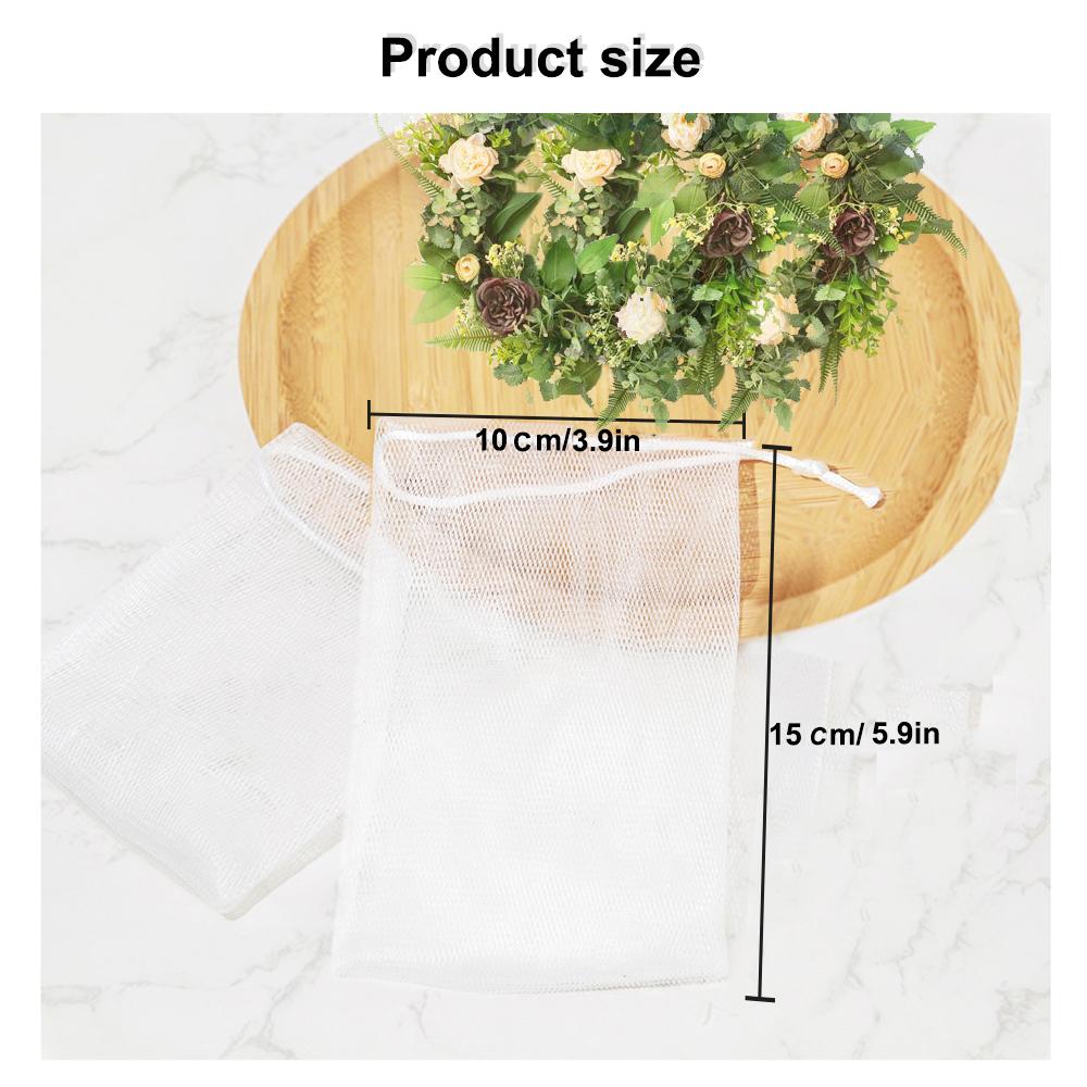Soap Bag 10 Pack 9x12cm Mesh Foaming Net Soap Sack Bags Soap Saver Pouch Net Bags with Drawstring for Bath & Shower