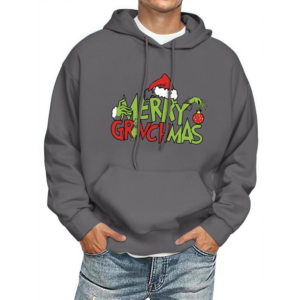 Men's Print Hooded Sweatshirt Long-Sleeve Casual Pullover Hoodie Hooded Sweatshirt