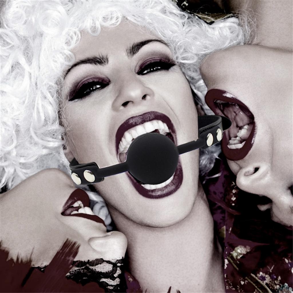 Slave Harnes Silikonový míčový roubík SM Fetish Mouth Restraints SM Toy