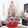Red Sequins Christmas Tree Collar Sparkly Round Trees Ring Elegant Tree Skirts Collar Embroidered Trees Base Shiny Ornaments